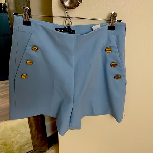Zara women’s size medium blue sailor style shorts - Picture 1 of 4